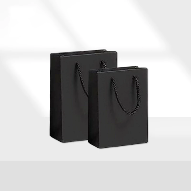 black handheld paper bag combination