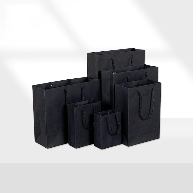 black handheld paper bag combination