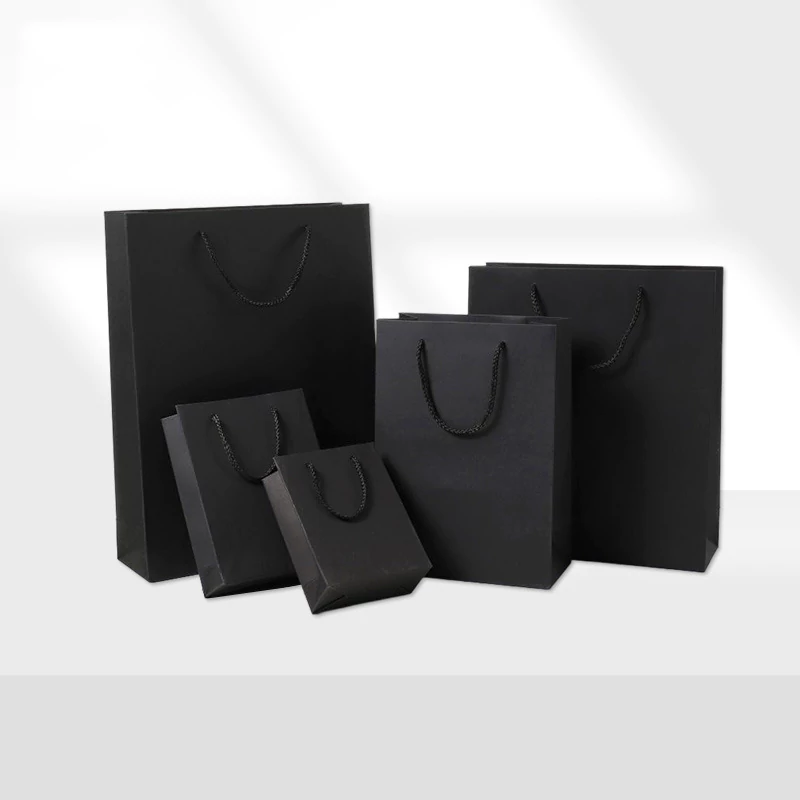 black handheld paper bag combination