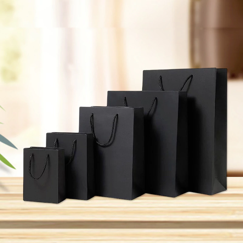 Black handheld paper bag, product bags, gift bags, clothing bags, jewelry bags