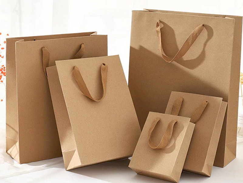 Kraft handheld paper bag front