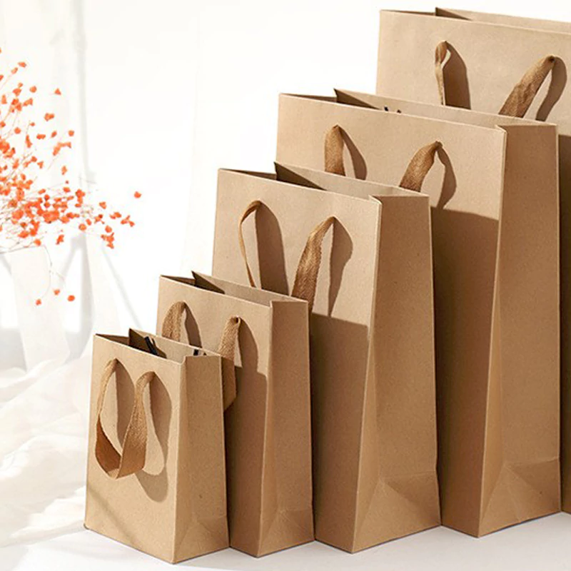 Kraft paper hand-held bag, product bags, gift bags, clothing bags, jewelry bags