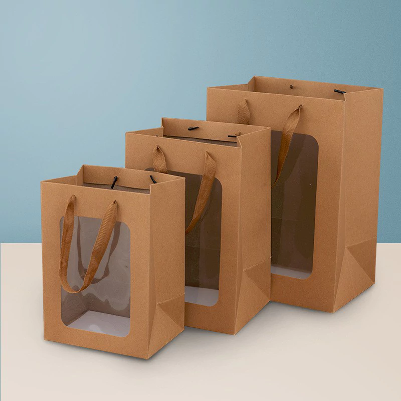 kraft paper show window handheld paper bag