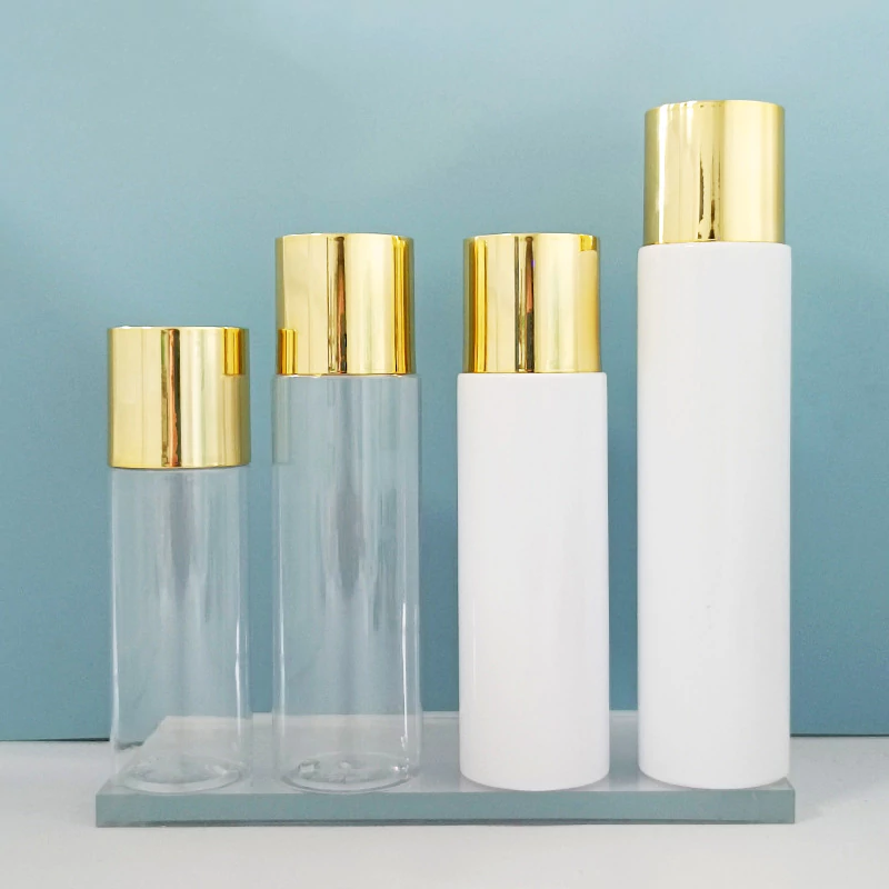 500ml round transparent or white PET bottle with gold or silver lid