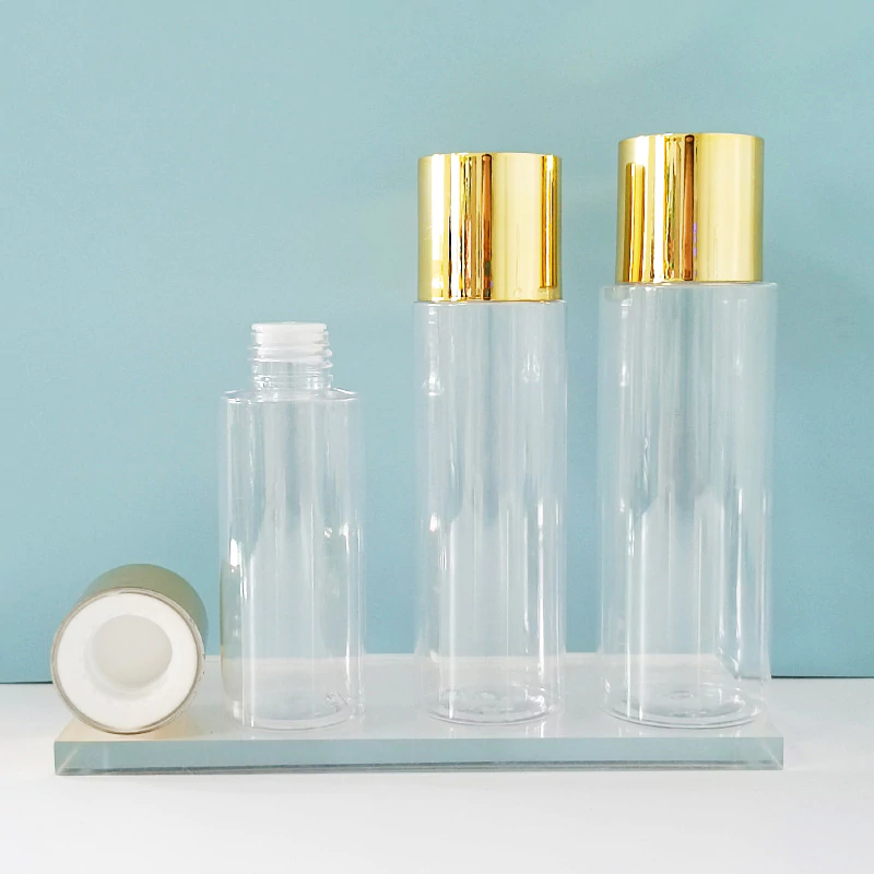 150ml transparent and white PET plastic bottle