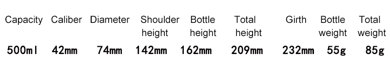 500ml PET bottle with foam pump size
